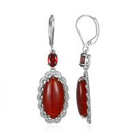 Pendientes en plata con Ágata roja
