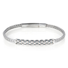 Brazalete en plata con Diamante azul