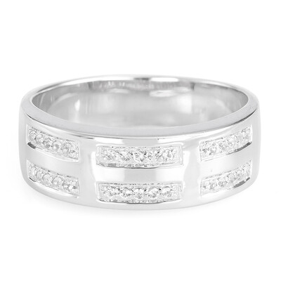 Anillo de hombre en plata con Topacio blanco
