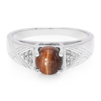 Anillo en plata con Ojo de tigre rojo