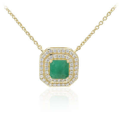 Collar en plata con Esmeralda de Brasil