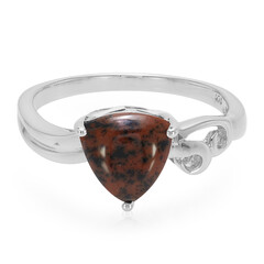 Anillo en plata con Obsidiana caoba