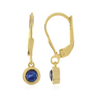 Pendientes en plata con Zafiro estrella azul