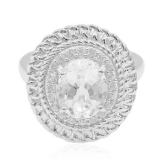 Anillo en plata con Topacio blanco