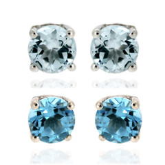 Pendientes en plata con Topacio azul cielo