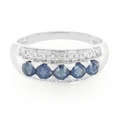 Anillo en plata con Zafiro de Kanchanaburi