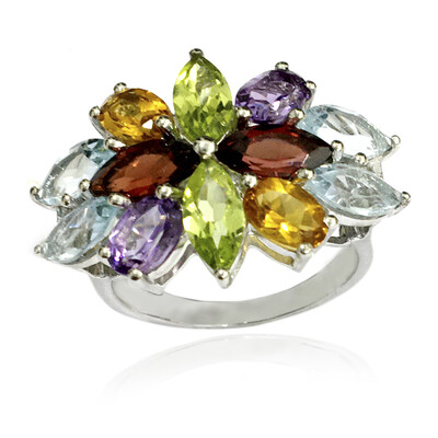 Anillo en plata con Topacio azul cielo