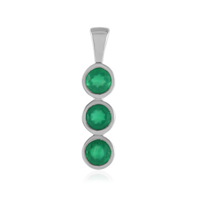 Colgante en plata con Ónix verde