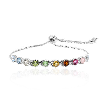 Brazalete en plata con Topacio azul cielo