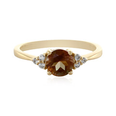 Anillo en oro con Piedra del sol de Oregón