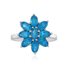 Anillo en plata con Apatita azul neón