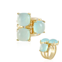 Anillo en plata con Calcedonia azul