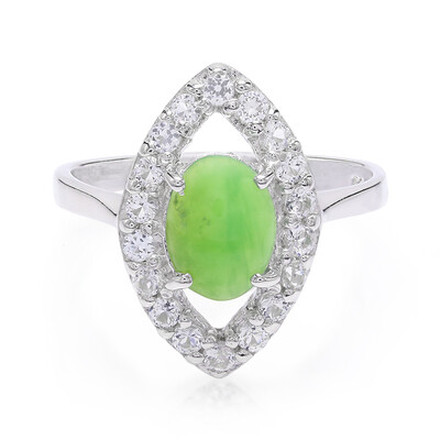 Anillo en plata con Crisoprasa imperial