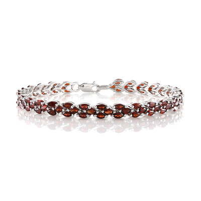 Brazalete en plata con Granate de Mozambique