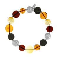 Brazalete en plata con Ámbar báltico