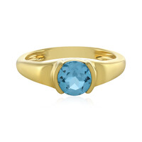 Anillo en plata con Topacio azul suizo