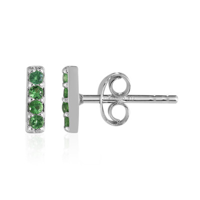 Pendientes en plata con Tsavorita