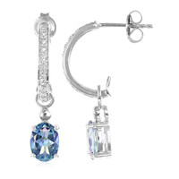 Pendientes en plata con Topacio Místico azul