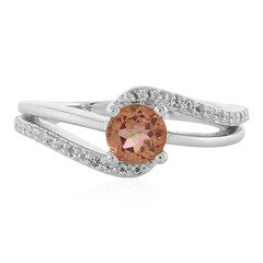 Anillo en plata con Topacio místico durazno