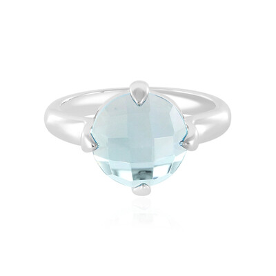 Anillo en plata con Topacio azul cielo