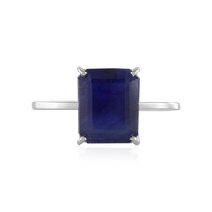 Anillo en oro con Zafiro azul de Madagascar