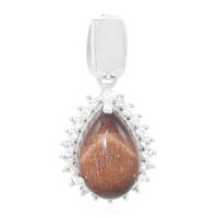 Colgante en plata con Ojo de tigre rojo