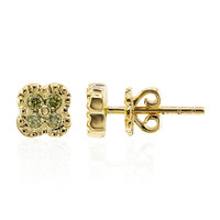Pendientes en oro con Diamante amarillo VS1