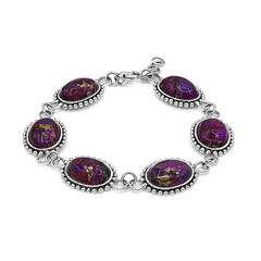 Brazalete en plata con Turquesa púrpura del Mohave Kingman (Art of Nature)