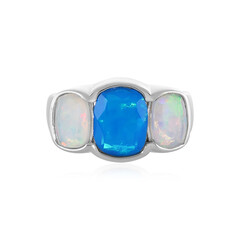 Anillo en plata con Ópalo azul de Etiopía