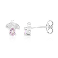 Pendientes en plata con Turmalina cuprífera rosa
