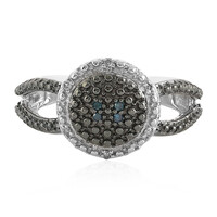 Anillo en plata con Diamante azul I3