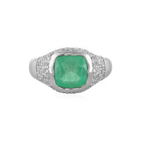 Anillo en plata con Esmeralda de Rusia