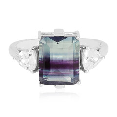 Anillo en plata con Fluorita multicolor