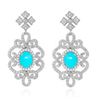 Pendientes en plata con Turquesa bella durmiente (Dallas Prince Designs)