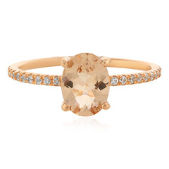 Anillo en oro con Morganita durazno