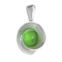 Colgante en plata con  Ámbar colombiano verde