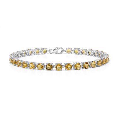 Brazalete en plata con Cuarzo cognac