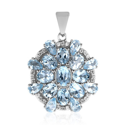 Colgante en plata con Topacio azul cielo