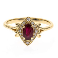 Anillo en oro con Rubí de Mozambique AAA (CIRARI)