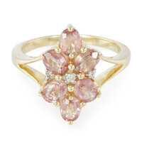 Anillo en oro con Zafiro Padparascha no calentado (AMAYANI)