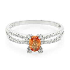 Anillo en plata con Zafiro Padparadscha