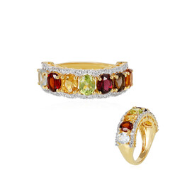 Anillo en plata con Citrino Brandy