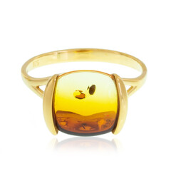 Anillo en plata con Ámbar báltico