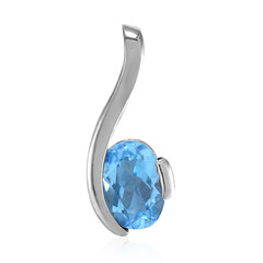 Colgante en plata con Topacio azul suizo