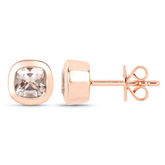 Pendientes en oro con Morganita