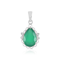 Colgante en plata con Ónix verde