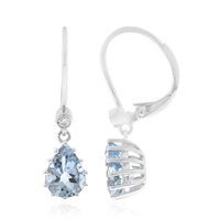 Pendientes en oro con Aguamarina de Brasill AAA