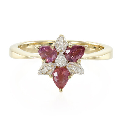 Anillo en oro con Zafiro Padparascha no calentado