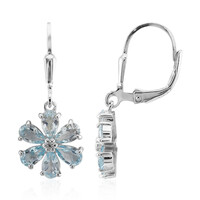 Pendientes en plata con Topacio azul cielo