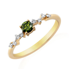 Anillo en plata con Diamante verde I2